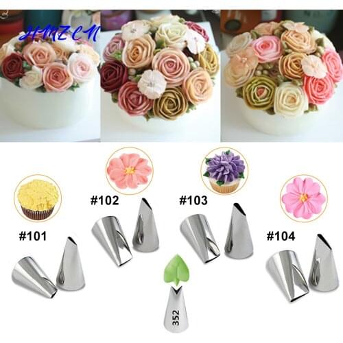 #101 #102 #103 #104 Russian Pastry Icing Piping Nozzles Stainless Steel Decorating Tip Cake Cupcake Decorator Rose Accessories
