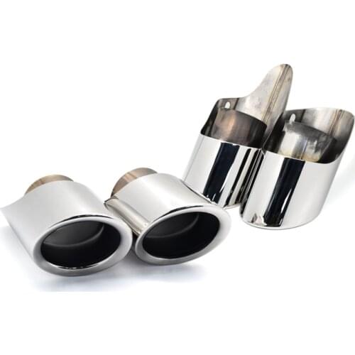 4 pcs Exhaust Tip For Porsche Macan 3.0T Muffler Tip Stainless Steel Exhaust Pipe Silver Black Tailpipe Car Exhaust Tip