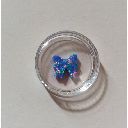 50PCS/Lot OP26 Cornfllower 12*11.5MM Synthetic Opal Bow For DIY Necklace / Bracelet Blue Opal Bow Stone