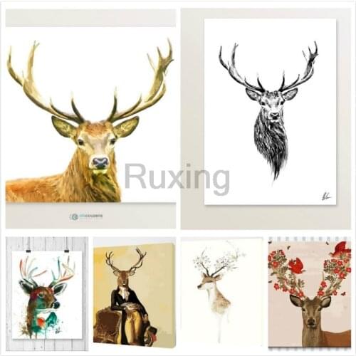 5D Square Diamond Painting Animal elk portrait Rhinestones Diamonds Mosaic Cross Stitch Diamond Embroider Handicrafts Decoration