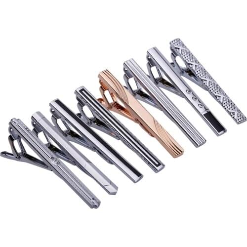 8pcs Mix Color Mens Classic Necktie Tie Clips Bar Set for Regular Ties 2.3 Inch-LDJ00372
