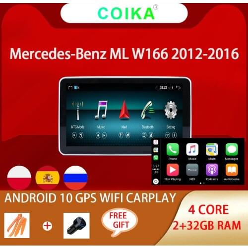 9.33" IPS Touch Screen Android 10.0 Car Multimedia Player For Mercedes ML W166 GL X166 Google 2+32GB WIFI Carplay GPS Navi Radio