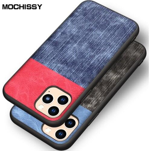 For iphone X XR XS Max 7 8 6 6s Plus Phone Case Ultra Shockproof Back Denim Cloth Cover Fabric Silicone Soft Edge For 11 Pro Max