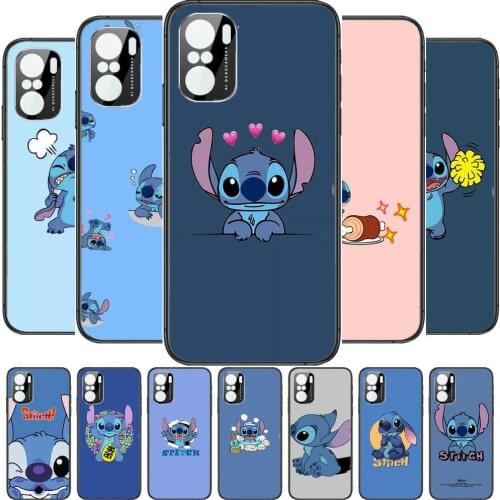 Stitch Phone Case For xiaomi redmi POCO F1 F2 F3 X3 Pro M3 9C 10T Lite NFC Anime Black Cover Silicone Back Prett mi 10 ultra cov