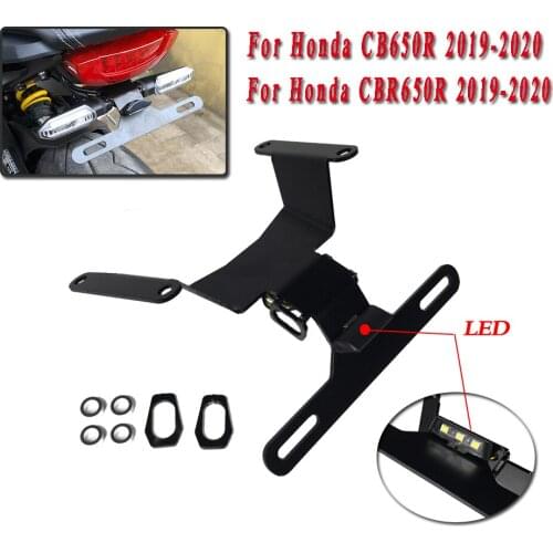 For HONDA CBR650R CB650R 2019 2020 Registration License Plate Holder Tail Tidy Fender Eliminator LED Light Moto Accessories