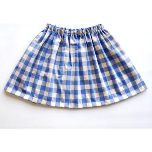 Blue Checked Lattice Pattern Children grid Print Tutu Skirt Girls Summer Kids Clothes Toddler Baby Girl Cotton Princess Skirts