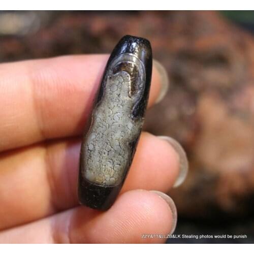 Power Energy Tibetan Old Oily Agate Patina Silver Inlaid Mercy Kwan Yin dZi Bead Totem Fit For Bracelet Amulet LKbrother