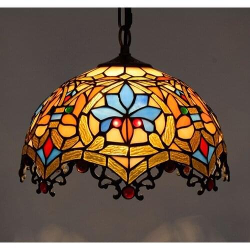 European Tiffany stained glass retro restaurant Art Chandelier American love dragon tail 30cm lighting