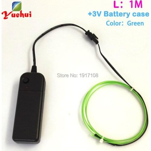 Brand New Multicolor 1.3mm 1M Green Led Flexible EL Wire Neon Glow Light for home mask costume party decoration