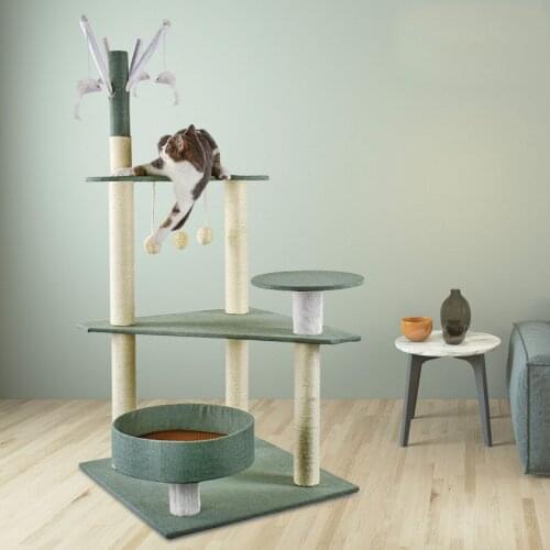 Cat scratching board, cat climbing frame, large scratching post, cat tree, cat litter, one rattan mat, cat jumping platform