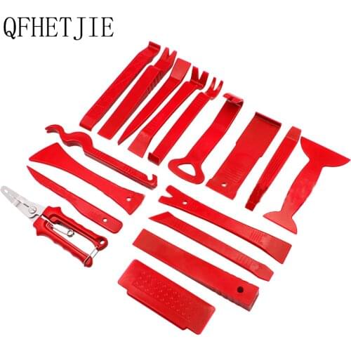 QFHETJIE 17 Pieces of Car Accessories Audio Disassembly Kit Radio Panel Car Door Splint Decoration Dashboard Audio Disassembler