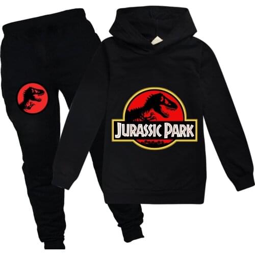 Toddler Boys Girl Clothing Set Spring Autumn Fashion Hoodies Tracksuit Jurassic Park Hooded T-Shirt Suit Children Kid Sweatshirt
