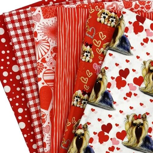 Valentines Day Red Serie 100% Pure Cotton Polyester Cotton Material Fabric Patchwork Sewing Quilt Needlework DIY Cloth Sewing