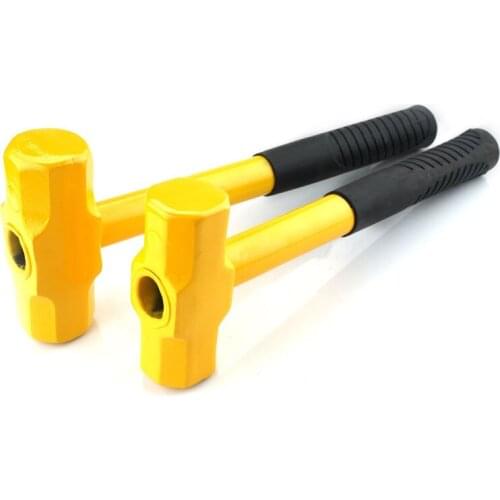 2P3P4P Carbon Steel Square Hammer Rubber Handle Non-slip Hand Tool Hammer For Industrial Buildings