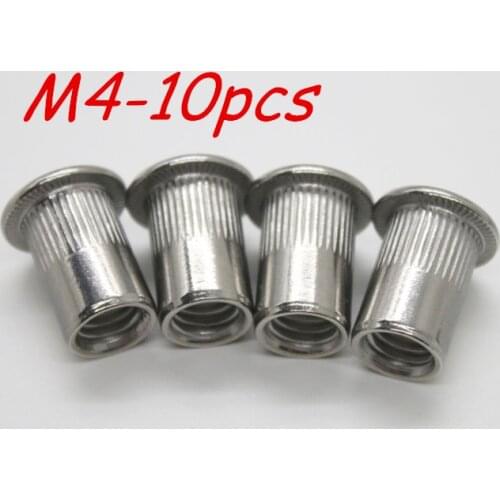M4 Metric thread 304 Stainless Steel Rivet Nut Rivnut Inserts Nut 10Pcs/Lot Free Shipping