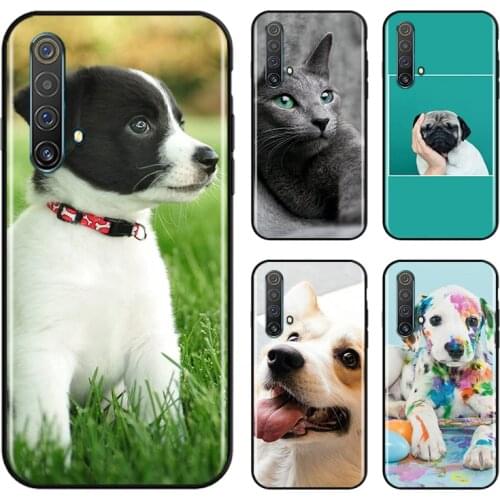Cute Pet Cats And Dog For OPPO Find X3 X2 K5 K3 R17 R15 R9S F19 F15 F11 F9 F7 F5 Neo lite Pro Black Soft Phone Case