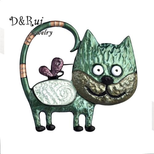 Trendy 2019 Cute Cat Family Brooches Pins Creative Christmas Gifts Unique Design Ename Animal Brooch Pin for Women Kids Girls