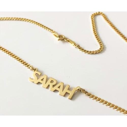 Stainless Steel Custom Necklaces Nameplate Chain Link Punk Gifts for Men Women Best Friends Hip Hop Name Necklaces Female Chains