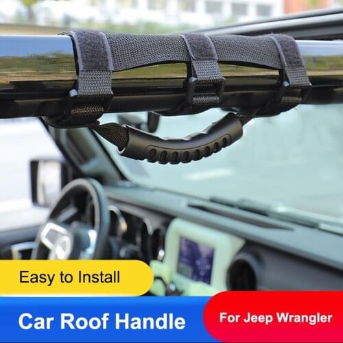 QHCP Car Roof Handle Pull Rope Grip Grab Roof Hammock Bed Multifunctional Outdoors Cross Country Fit For Jeep Wrangler JL 18 19