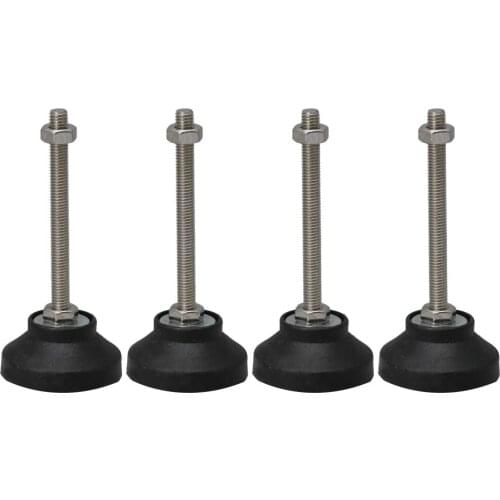 Adjustable Fixed Threaded Pole Leveling Feet Leg Leveler 50mm Base Dia M8x80mm for Table to Adjust Height Pack of 4