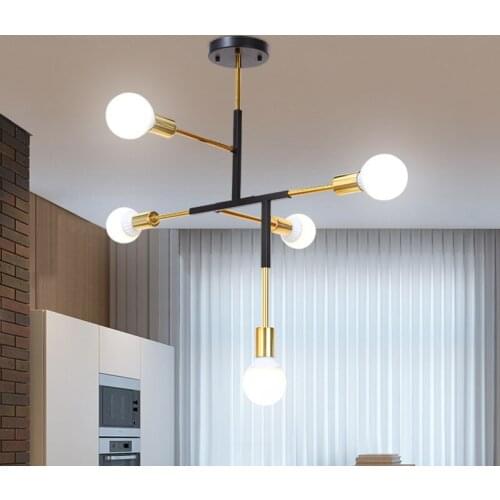 Nordic Black Chandeliers 5Heads pendant Lighing For Living Room Bedroom kitchen Decor White Ceiling Lights AC85-265V