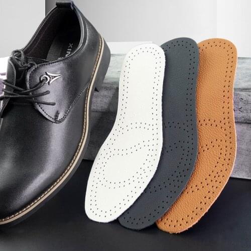 Ultra Thin Breathable Premium Leather Insoles for Shoes Men Women Elevator Shoes Inner Sole Inserts Foot Care Shoe Pads Adjust