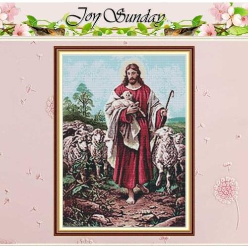 The Good Shephard Counted Cross Stitch 11CT Printed 14CT Cross Stitch Sets wholesale Cross-stitch Kits Embroidery Needlework