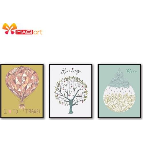 Cross stitch kits Embroidery needlework sets 11CT water soluble canvas patterns 14CT Cartoon style hot air balloon -NCMC057