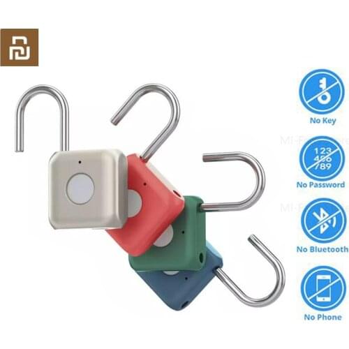 Youpin USB Rechargeable Smart Keyless Electronic Fingerprint Lock Home Anti-theft Safety Security padlock Door Luggage Case lock