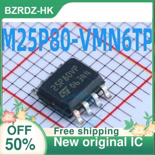 2-10PCS/lot M25P80-VMN6TP 25P80VP SOP8 New original IC