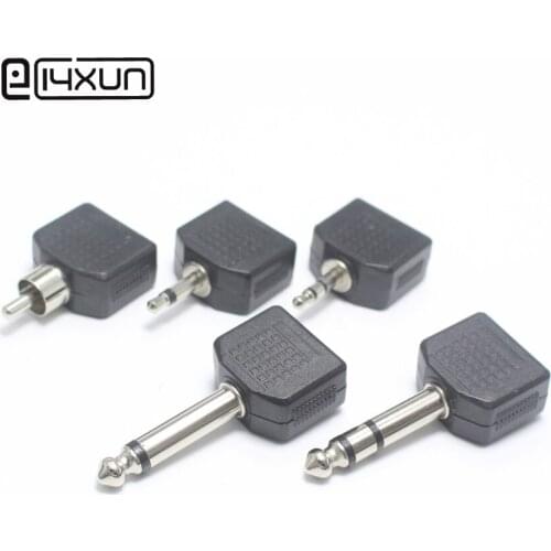 1pcs RCA / 2.5mm / 3.5mm / 6.35mm Male Plug to 3.5 mm Female Plug Audio Connector AV 1 to 2 Splitter Adapter