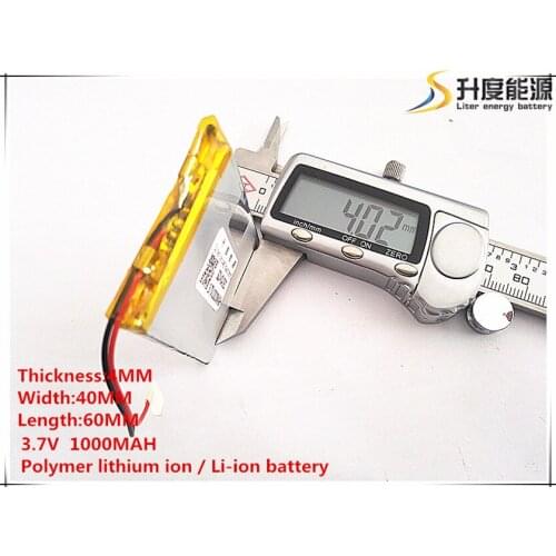 10pcs [SD] 3.7V,1000mAH,[404060] Polymer lithium ion / Li-ion battery for TOY,POWER BANK,GPS,mp3,mp4,cell phone,speaker