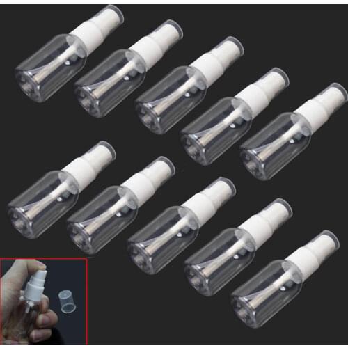 10 Pack 30 ml (1 oz) Empty Transparent Plastic Fine Mist Spray Bottle