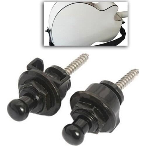 2 Pcs Anti-Slip Strap Fasten Locks Button Accessories for Electric Guitar Bass