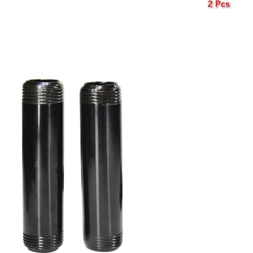 1/2" 3/4" BSP Equal Male Thread Length 10CM Barrel Nipple Malleable Iron Pipe Fittings Black Cast Iron Threaded Pipe 2 Pcs