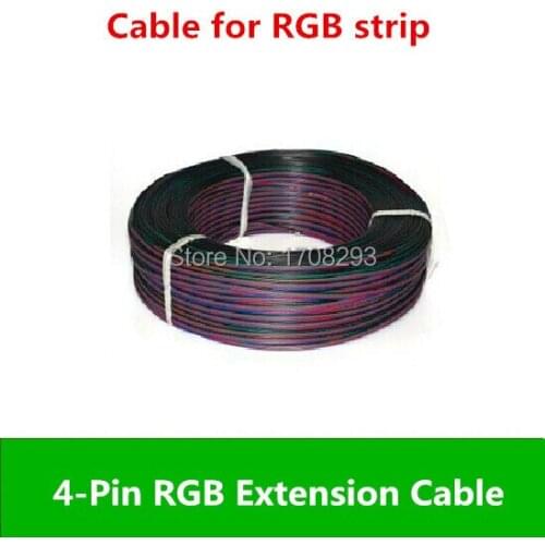 200M 4 Pin RGB Extension Cord Cable Wire 22awg For 3528 5050 5630 2835 LED Strips lights