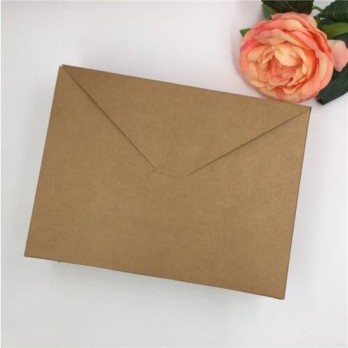30pcs/Lot Envelope Shaped Kraft Paper Boxes For Valentines Day Red Rose Flower Gifts Packaging Container Storage Big Size Boxes