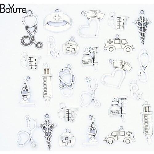 BoYuTe New Arrive Mix 25 Styles Tibetan Silver Medical Equipment Charms Diy Handmade Jewelry Making Materials