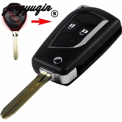 Jingyuqin Modified Folding Remove Key Shell Case For Toyota Corolla RAV4 Yaris Avensis Avalon Echo Prado Keyless Fob toy43