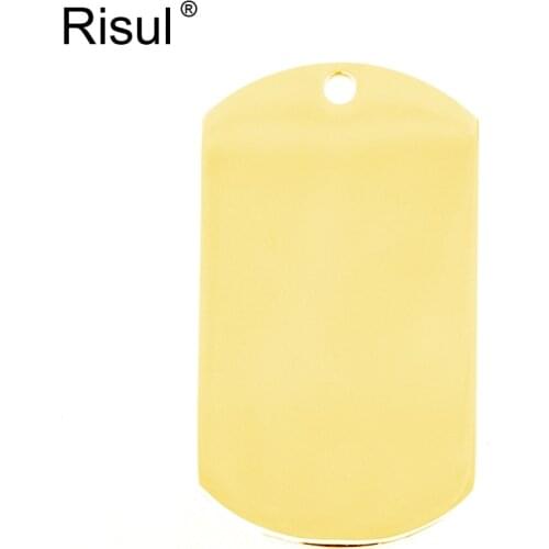 Risul 28x49/22x36mm Blank ID Dog tag military Pendant stainless steel men Army Nameplate Necklace Pendant gift wholesale 10pcs