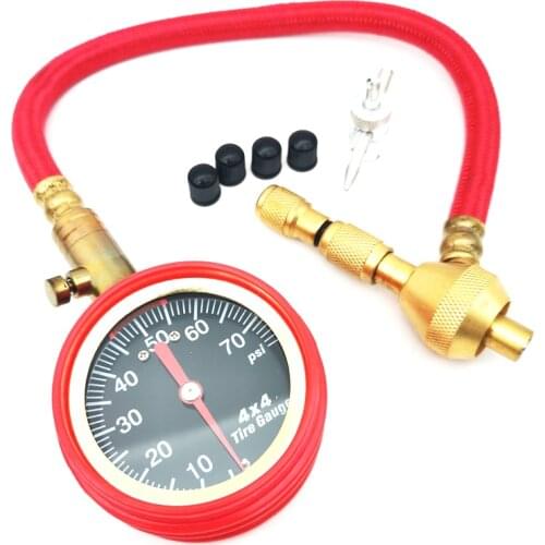 0 - 75PSI Tyre Deflator Rapid Tire Air Pressure Gauge Pointer Type Dial Valve