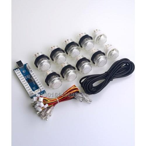 Easyget New 5V LED Arcade Mame DIY Bundle Kit Parts 10 X LED Illuminated Buttons + Zero Delay LED USB Encoders For Video Games