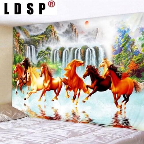LDSP Tapestry Horse Landscape Digital Printed Wall Hanging Wall Covering Rugs Background Cloth Beach Mat Blanket Art Home Decor