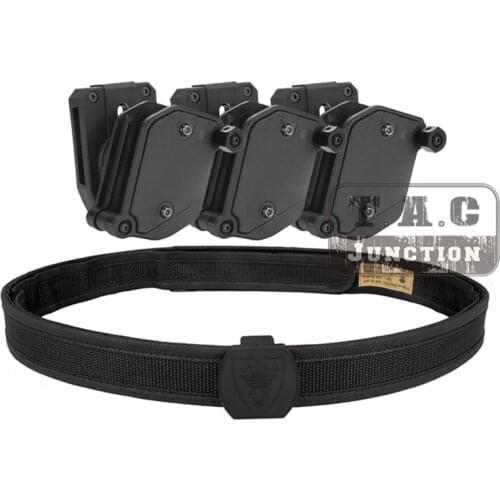 IPSC Magazine Holster USPSA IDPA Competition High Speed Shooting Inner & Outer Belt w/ 3 x Multi-Angle Speed Pistol Pouch BK Mag