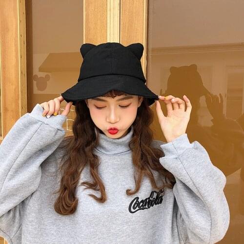 New fashion simple casual lovely solid cap temperamental comfortable women holiday Sun protection sunscreen cute bucket hats