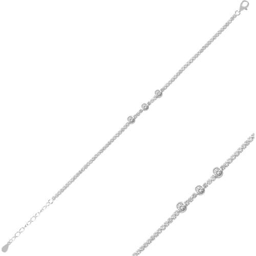 KUTAYDAN 925 Sterling Silver Zircon Stone Watercourse Bracelet