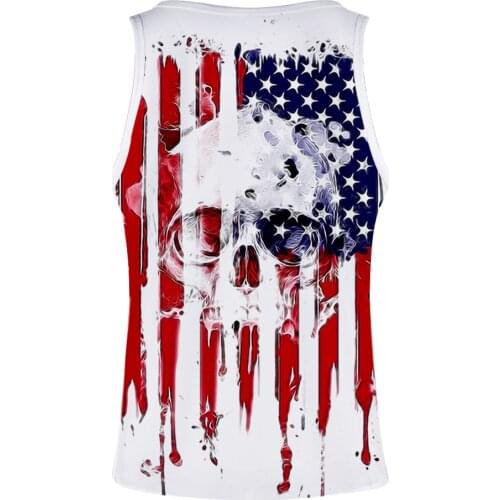 Skull Eagle USA Flag 3D Print Gym Tank Top Men Fitness sleeveless shirt fashion Singlet Bodybuilding Tank Tops summer vest