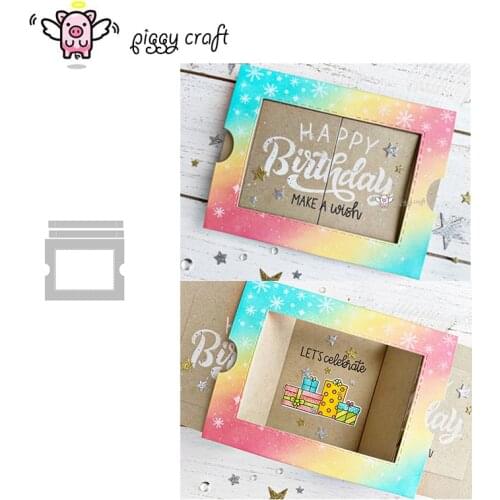 Piggy Craft metal cutting dies cut die mold Greeting card frame Scrapbook paper craft knife mould blade punch stencils dies