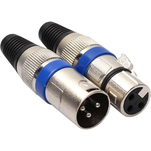 1 Pair XLR 3 Pin Male Plug + Female Jack Microphone MIC Connector Adapter