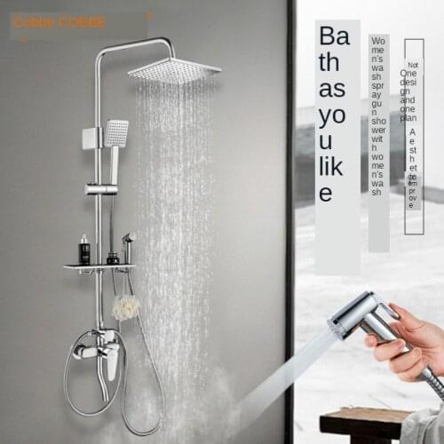 New Bathroom Shower Head Full Copper Bathroom Thermostatic Shower Stylish Household Pressurized Shower Bathroom Set